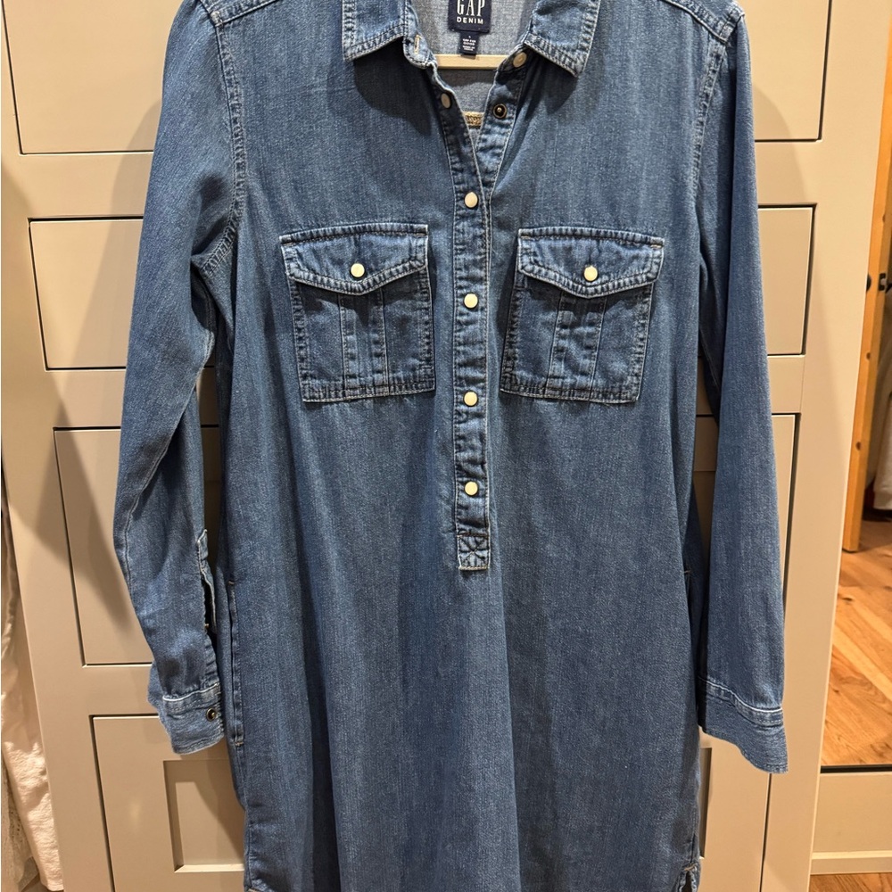 GAP Blue Denim Shirt Dress